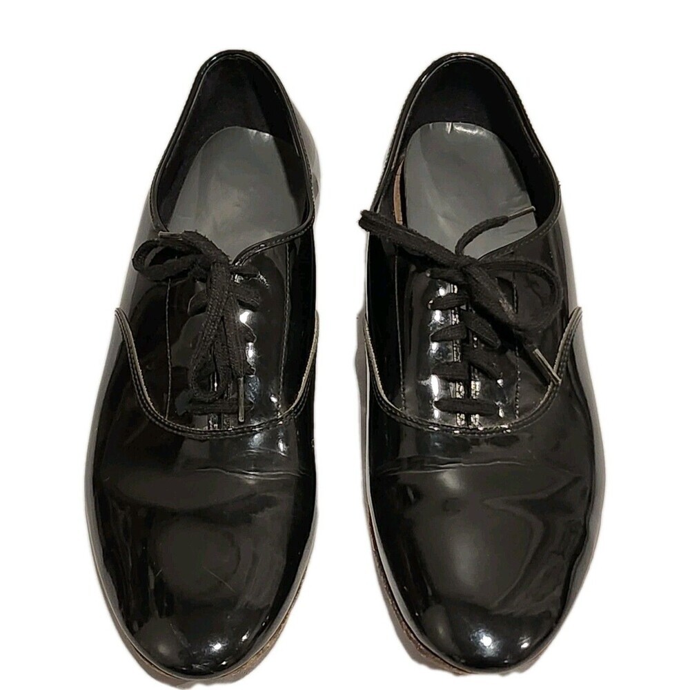 Vintage Deluco Genuine Leather Dance Footwear Mens Black Measure Size 12.5